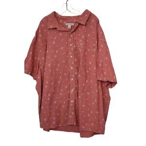 Men's AMZN Essentials Light Red Floral Shirt Big and Tall Size 4XL